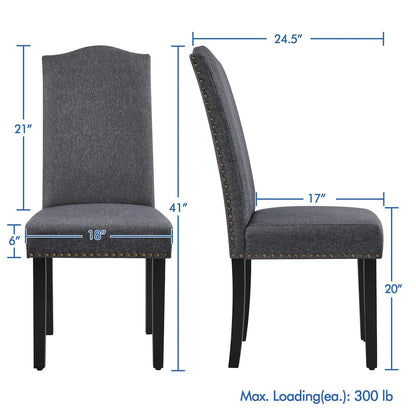 Upholstered Dining Chairs Set of 2, Modern Kitchen Chairs with Solid Wood Legs for Dining Room,