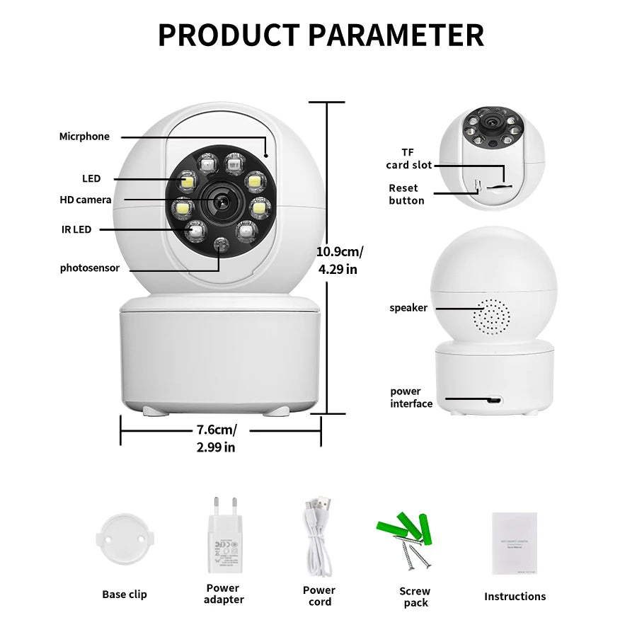 1080P wireless WIFI security camera home CCTV baby monitor full-color  night vision automatic tracking two-way audio