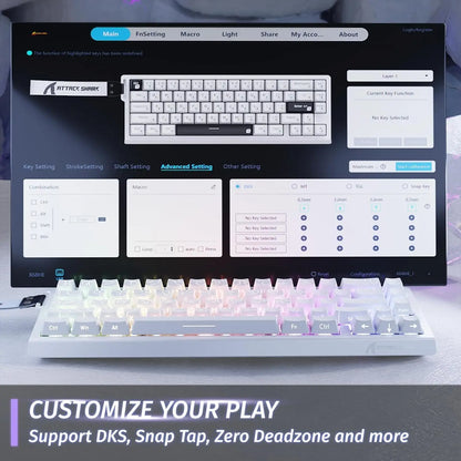 X68 HE Rapid Trigger Mechanical Gaming Keyboard 60% Wired with Adjustable Actuation, Hall Effect Magnetic Switch,8KH