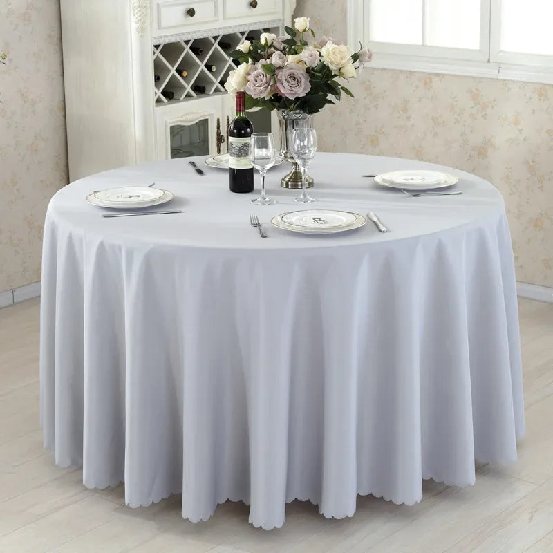 Wedding Decoration Table Cloth Round Table Cover Polyester Plain Colour Hotel Banquet Events Birthday Party Celebration Holiday