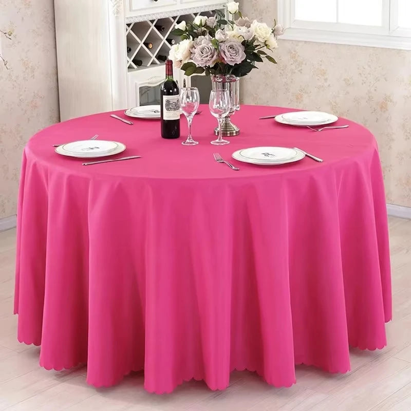 Wedding Decoration Table Cloth Round Table Cover Polyester Plain Colour Hotel Banquet Events Birthday Party Celebration Holiday