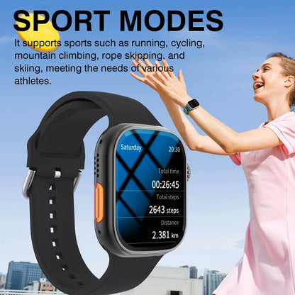 2026 Smart Watch with Wireless Calling, Weather Forecast & Sports Mode, DIY Wallpaper SMS Alerts Silicone Strap for Men Women