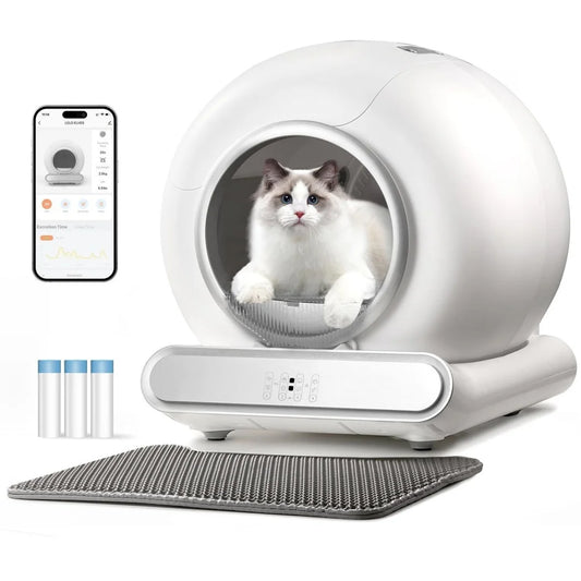oversized automatic cleaning cat litter box, modern ABS smart cat litter box, with APP function Automatic electric low-noise