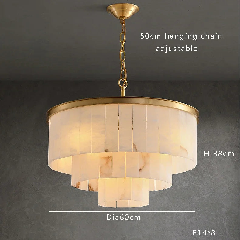 Full copper resin living room chandelier luxury marble dining room bedroom study