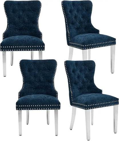 Velvet Dining Chairs Set of 4, Tufted Upholstered Dining Room Chair