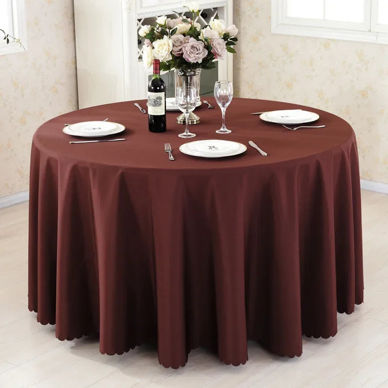 Wedding Decoration Table Cloth Round Table Cover Polyester Plain Colour Hotel Banquet Events Birthday Party Celebration Holiday