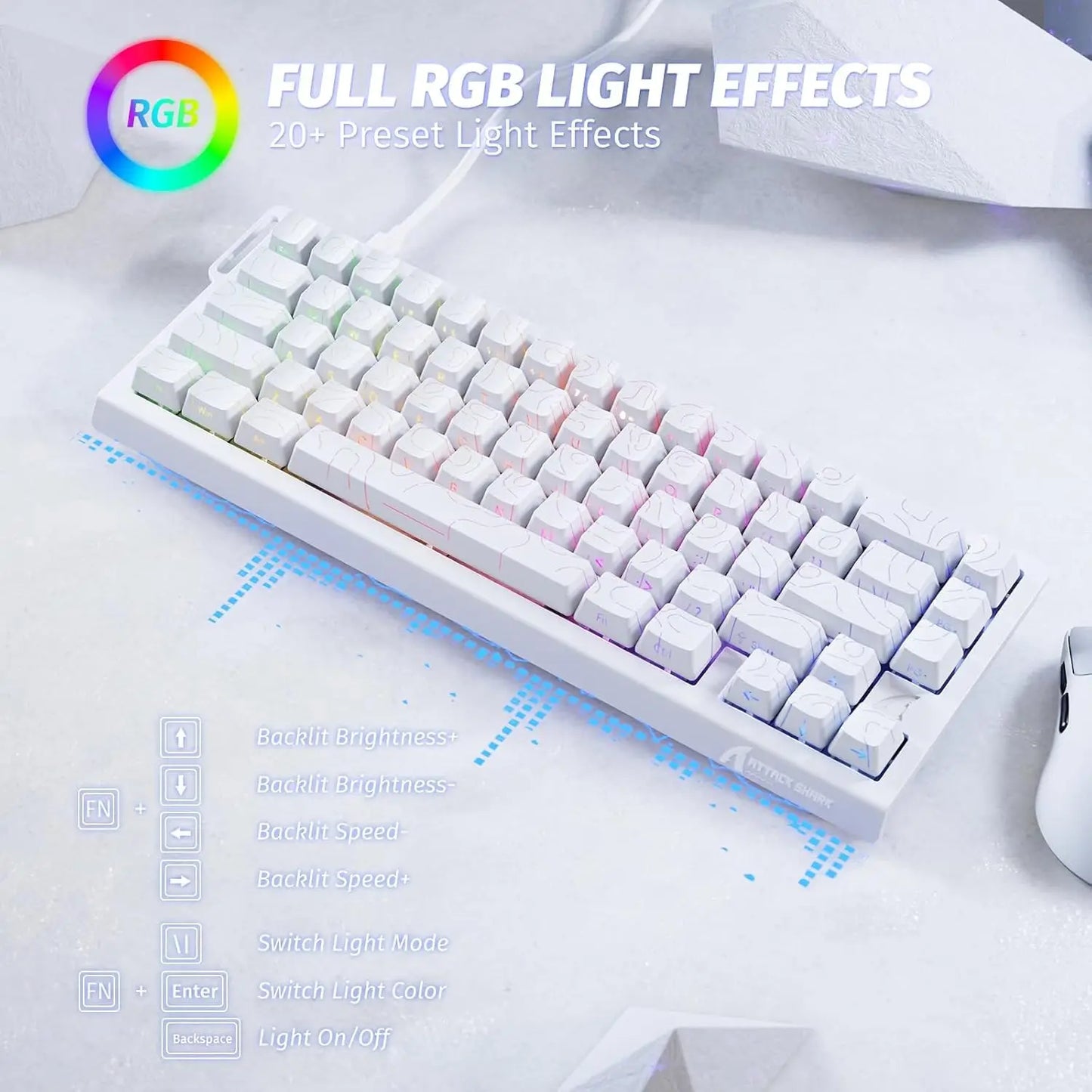 X68 HE Rapid Trigger Mechanical Gaming Keyboard 60% Wired with Adjustable Actuation, Hall Effect Magnetic Switch,8KH