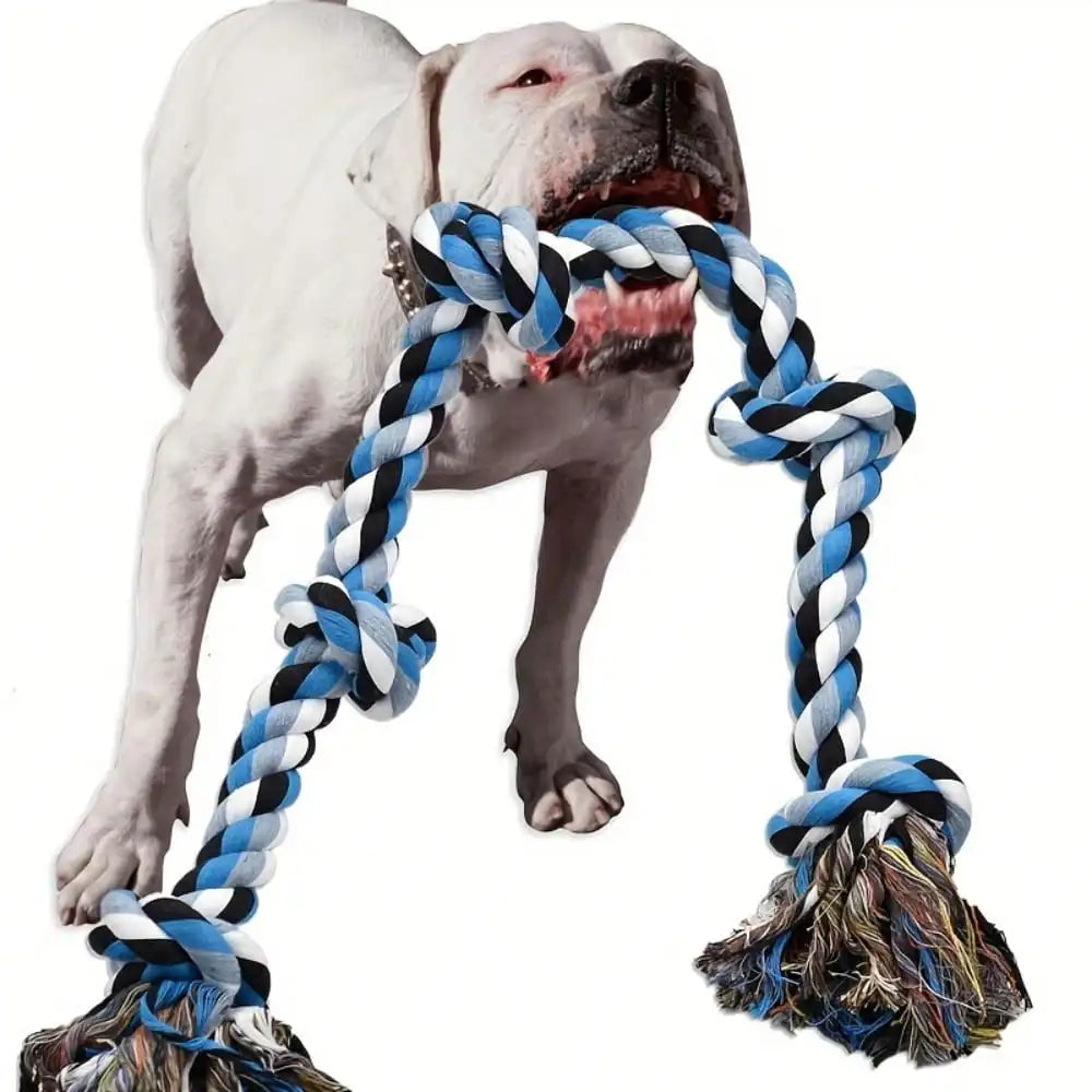 Extra Thick Braided Rope Dog Toy for Tug of War & Heavy Chewing - Durable Dental Cleaning Chew