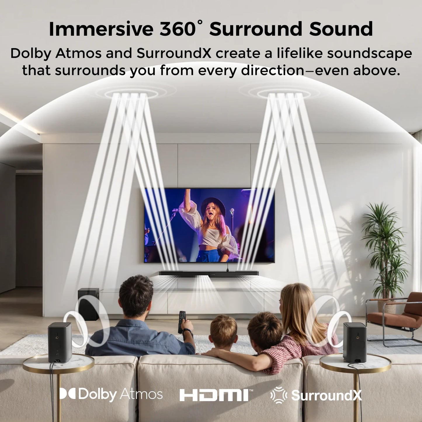 ULTIMEA Surround Sound Home Theater System for TV with 2 Surround Speakers