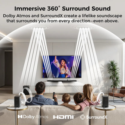 ULTIMEA Surround Sound Home Theater System for TV with 2 Surround Speakers