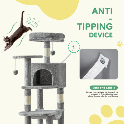 l Multi-Cat Climbing Tower for Pet Furniture Natural Sisal Scratching Posts Stable Pet House