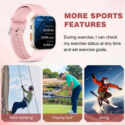 Smart watch, wireless calling, message reminder, multi-sport mode, 2.01-inch HD screen, unisex