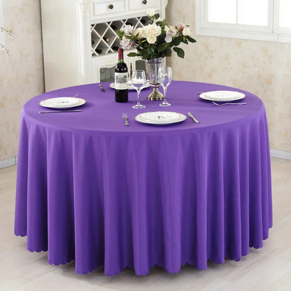 Wedding Decoration Table Cloth Round Table Cover Polyester Plain Colour Hotel Banquet Events Birthday Party Celebration Holiday