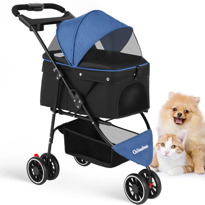 Pet Stroller Travel Portable Dog Stroller Foldable Dog Cat Carrier Strolling