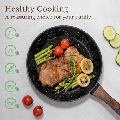 25-Piece Nonstick Ceramic Cookware Set, Healthy & Induction Compatible