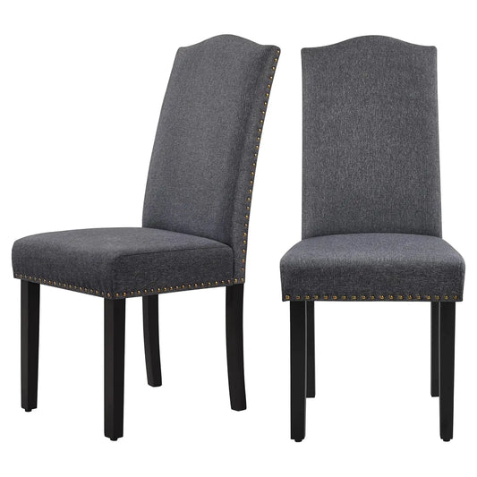 Upholstered Dining Chairs Set of 2, Modern Kitchen Chairs with Solid Wood Legs for Dining Room,