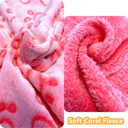 Ultra-Soft Paw Print Dog Blankets - Machine Washable, Cozy Pet Pillow Pads for Indoor & Outdoor Use