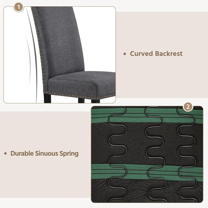 Upholstered Dining Chairs Set of 2, Modern Kitchen Chairs with Solid Wood Legs for Dining Room,
