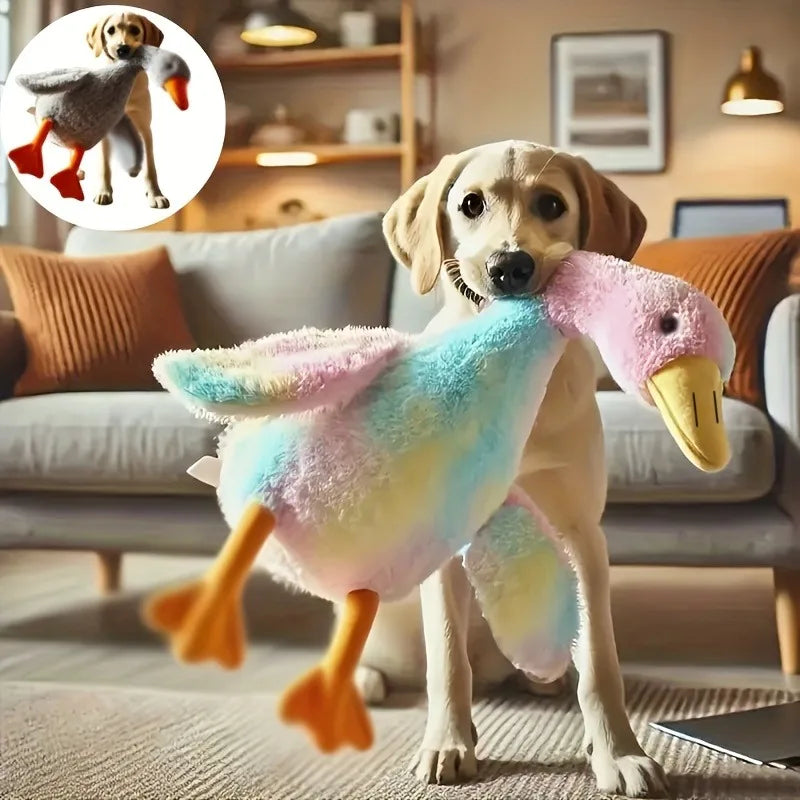 Soft Colorful Duck Plush Toy for Cats Dogs Relax Pet Companion Anxiety-Relieving Dog Buddy Energy Release