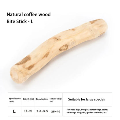 Heavy Duty Canine Coffee Wood Chew Toys, Natural Puppy Chew Sticks, Dog Chew Stick Toys