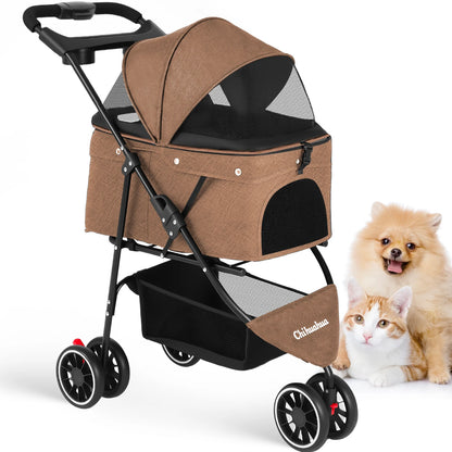 Pet Stroller Travel Portable Dog Stroller Foldable Dog Cat Carrier Strolling