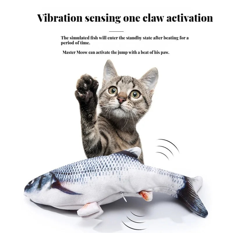 Electric Cat Toy Fish Pet Cat Toys Simulation Fish Swing, Chewing Playing Supplies USB Charging