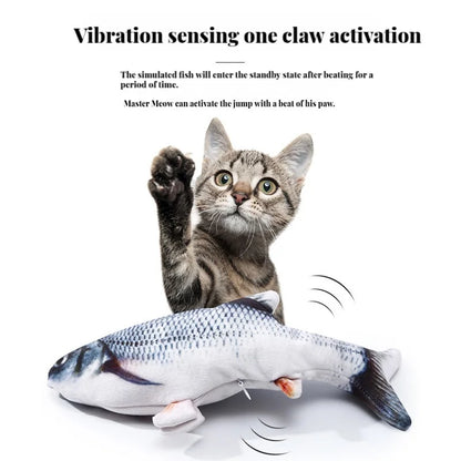 Electric Cat Toy Fish Pet Cat Toys Simulation Fish Swing, Chewing Playing Supplies USB Charging