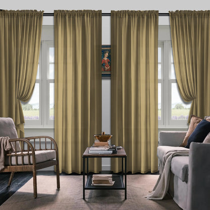Set Of 4 Curtains, Simple Rod Pocket Blackout Curtains, Suitable For Living Room, Office, Home, Bedroom Decoration