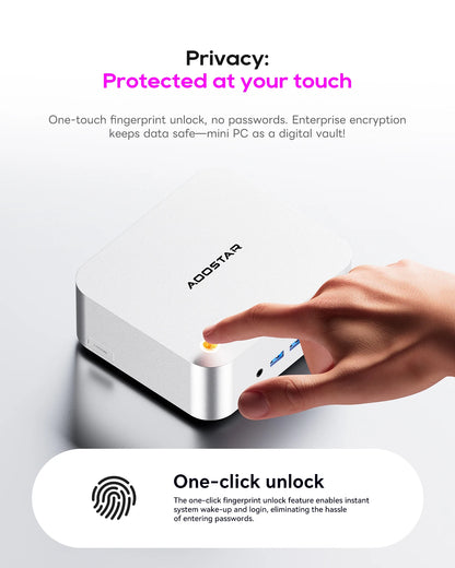 AOOSTAR MACO 6850H Mini PC, AMD Ryzen 7 Pro 6850H 8C16T, 24GB LPDDR5, HDMI+DP+USB4, WiFi 6, 2.5G LAN, for Windows