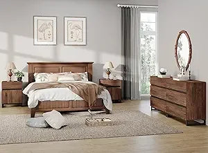 Dresser and Nightstand Set of 3, 63 Inches Dresser with 6 Drawers, 2 Nightstand with Drawer and Cabinet