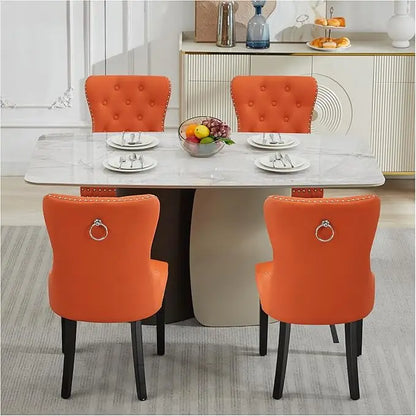 Velvet Dining Chairs Set of 4, Tufted Upholstered Dining Room Chair