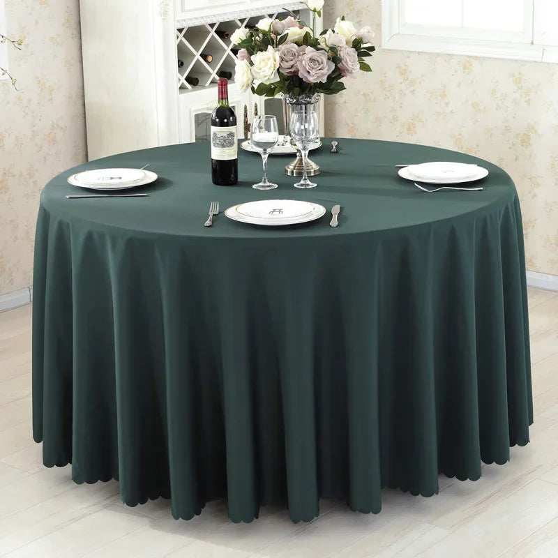 Wedding Decoration Table Cloth Round Table Cover Polyester Plain Colour Hotel Banquet Events Birthday Party Celebration Holiday