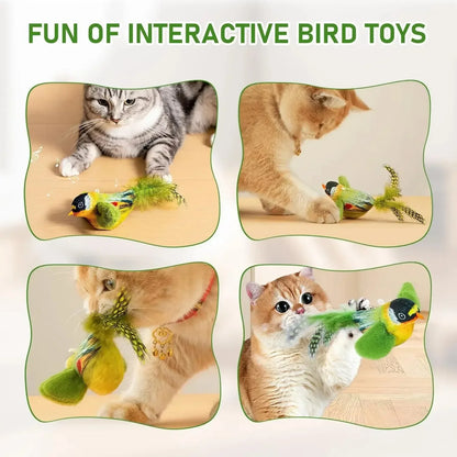 Pet Toy cat Plush toy emulates the sound bird to amuse the cat elastic rope