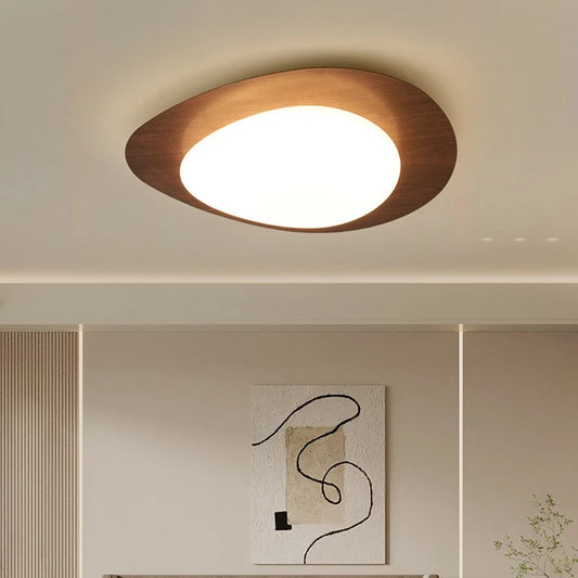 Pebbles Shape Walnut Color Acrylic Modern Retro Art Vintage Style Ceiling Light