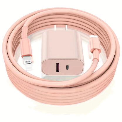 40W Quick Dual Port Charger For IPhone Charger With 6FT Lightning Cord Compatible For IPhone 14 13 12 11 Pro Max