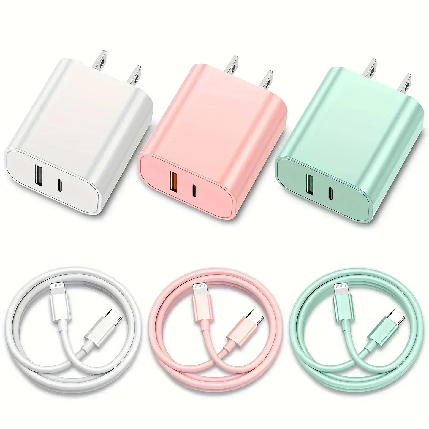40W Quick Dual Port Charger For IPhone Charger With 6FT Lightning Cord Compatible For IPhone 14 13 12 11 Pro Max