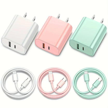 40W Quick Dual Port Charger For IPhone Charger With 6FT Lightning Cord Compatible For IPhone 14 13 12 11 Pro Max