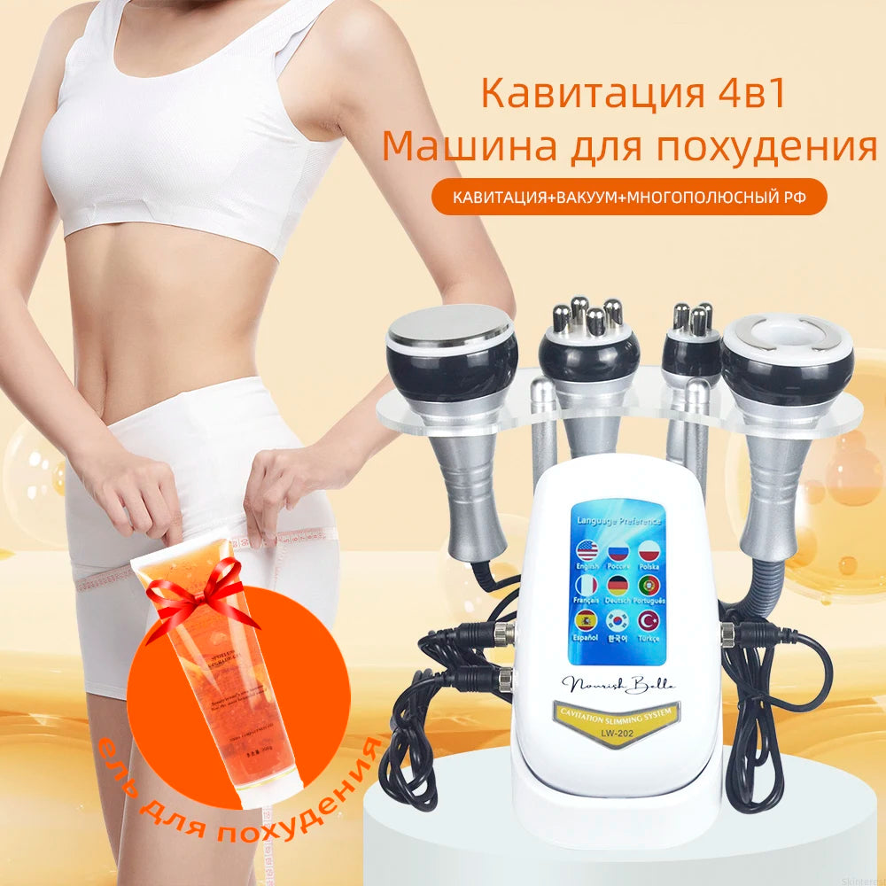 4IN1 Cavitation Body Slimming 40K Machine Beauty Massager Skin Tighten Face Lifting Vacuum