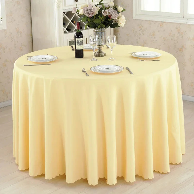 Wedding Decoration Table Cloth Round Table Cover Polyester Plain Colour Hotel Banquet Events Birthday Party Celebration Holiday