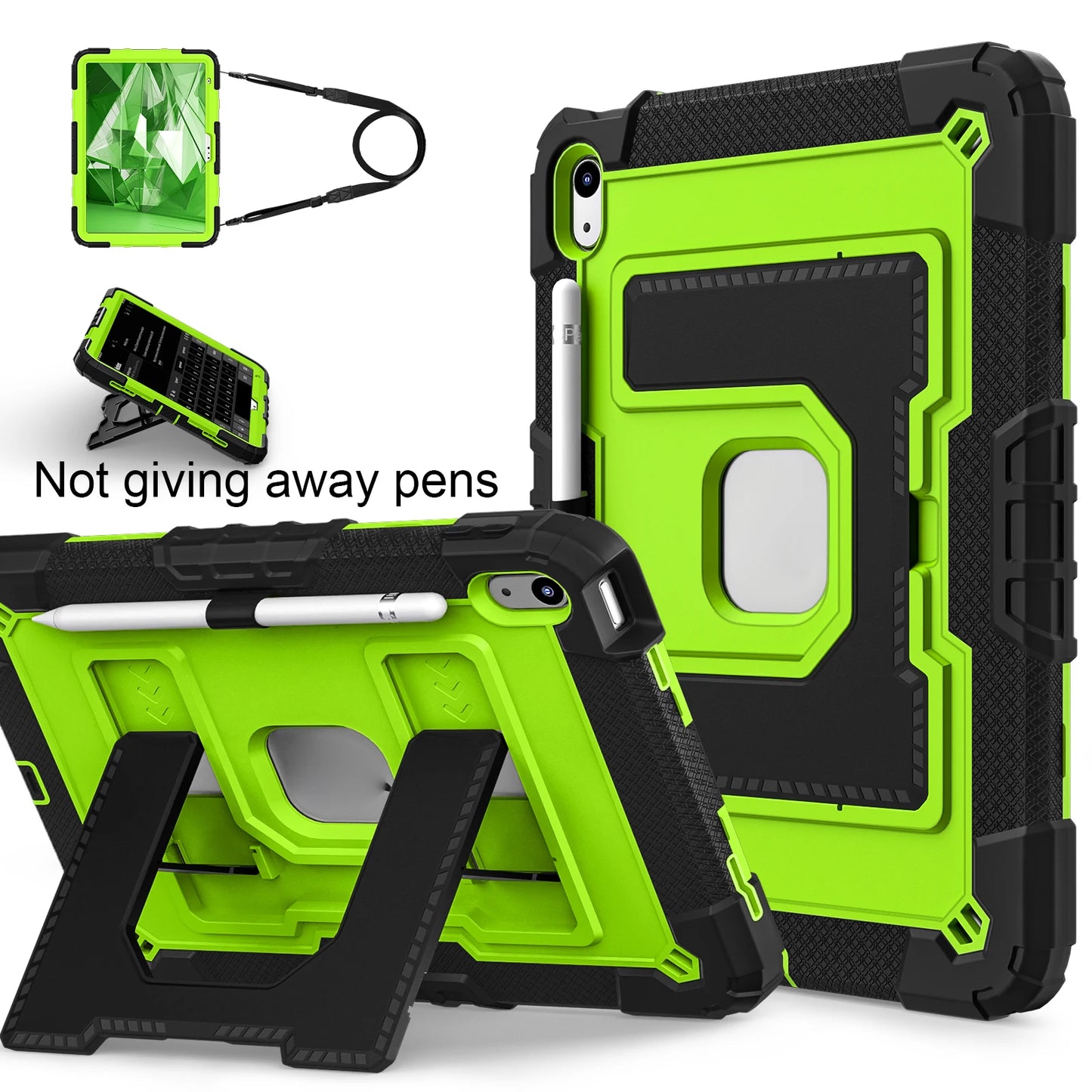 Rugged Armor Kids Case For iPad 10th Air 5 4 10.9 Air 11 2025 13 2024 10.2 8th 9th 9.7 Generation Tablet Stand Shockproof Cover