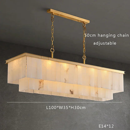 Full copper resin living room chandelier luxury marble dining room bedroom study