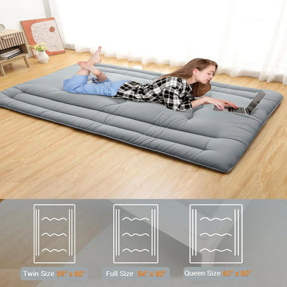 Floor Mattress Futon Mattress,3 '' Thicken Daybed Futon Roll Up, Portable & Foldable Tatami Mat For Sofa Lounger
