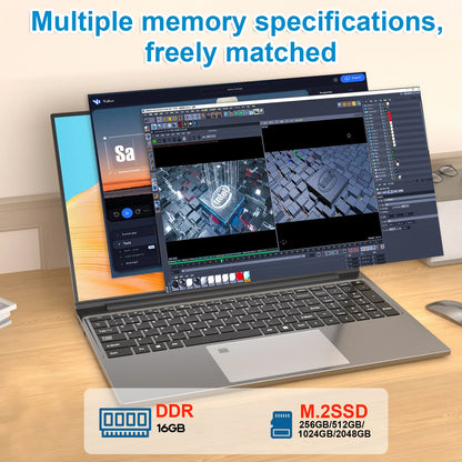 15.6" Portable i3 Laptop Computer PC Windows 11 Pro Intel Core i3 6100U Laptops Fingerprint 16GB RAM 1TB 2TB SSD Notebook PC