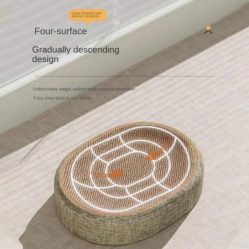 Scratching Board Protect Furniture Grinding Claw Toys Oval Sisal Weaving Wear-resistant Cat