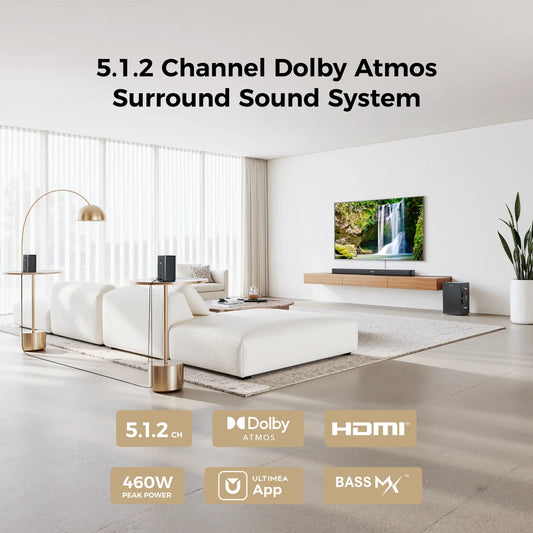 ULTIMEA Surround Sound Home Theater System for TV with 2 Surround Speakers