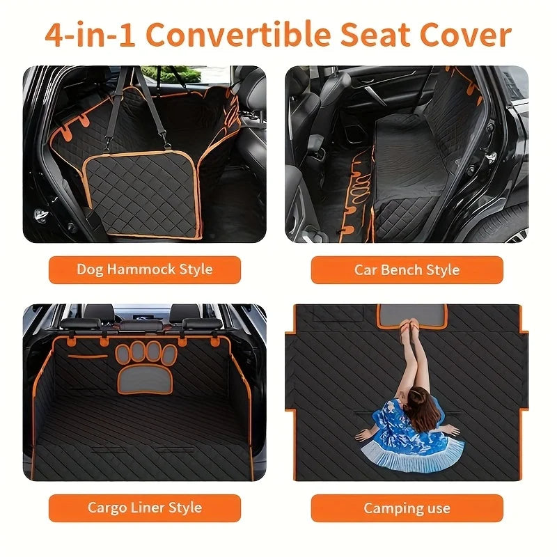 Pet Dog Seat Cover, Hammock Heavy Duty Scratch Resistant Anti Slip Durable Soft Pet Rear Seat Cover for Cars