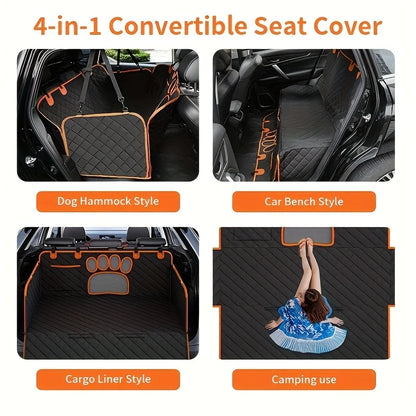 Pet Dog Seat Cover, Hammock Heavy Duty Scratch Resistant Anti Slip Durable Soft Pet Rear Seat Cover for Cars