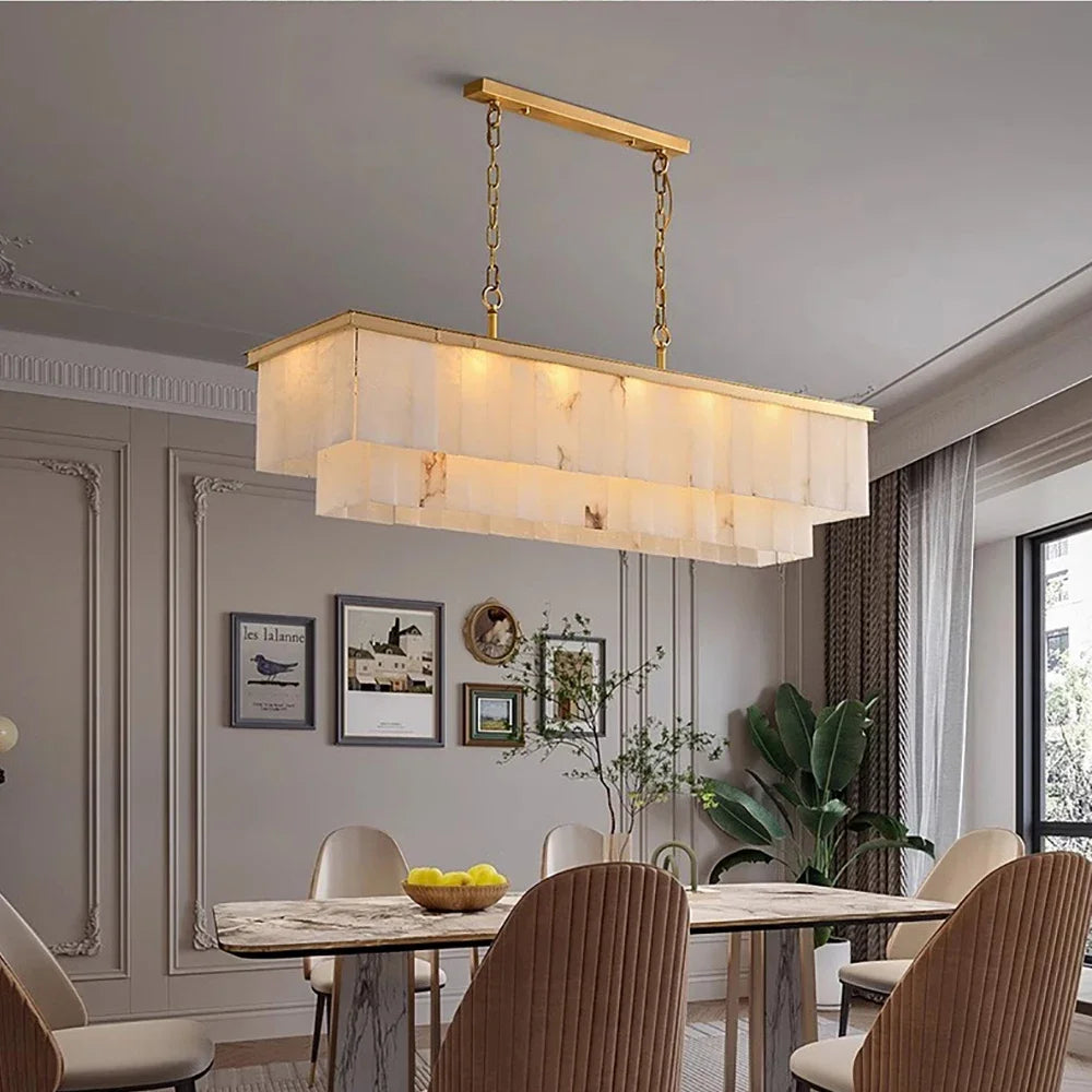 Full copper resin living room chandelier luxury marble dining room bedroom study