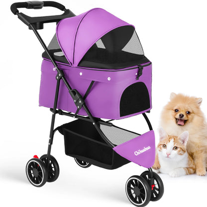 Pet Stroller Travel Portable Dog Stroller Foldable Dog Cat Carrier Strolling