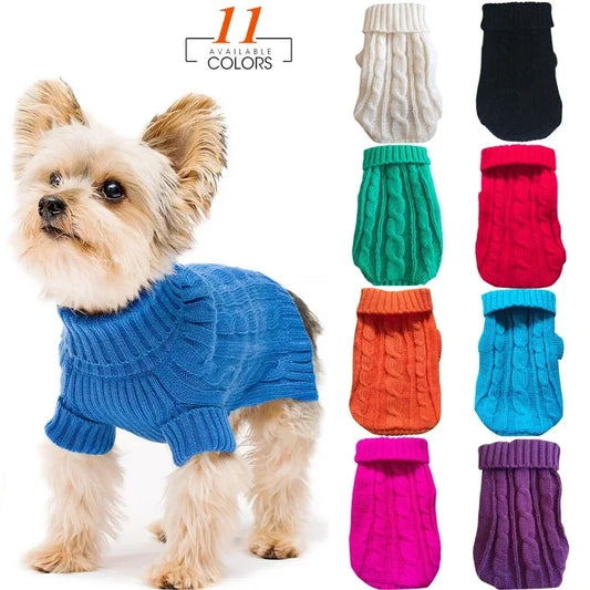Dog Winter Clothes Knitted Pet Clothes For Small Medium Dogs Chihuahua Puppy Pet Sweater